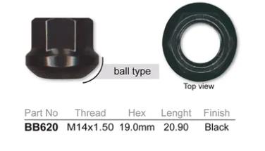 Wheel Nuts pk100 BB620-100 - Nice Products | Universal Auto Spares