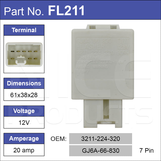 Flasher 7 Pin FL211 - Nice Products | Universal Auto Spares