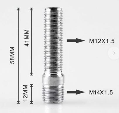 Wheel Stud Conversion 14x1.5 to 12x1.5 CX1412 - Nice Products | Universal Auto Spares