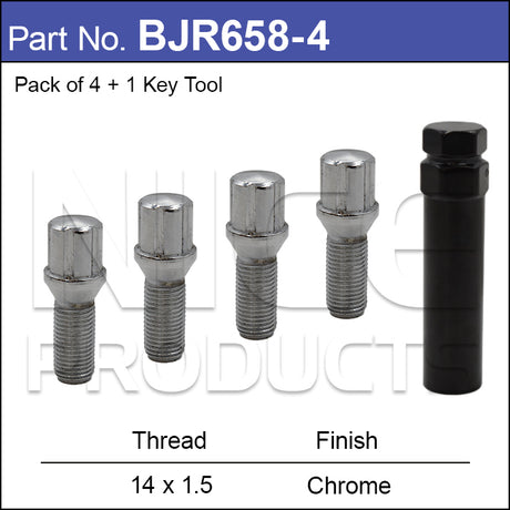 Tuner Bolt (Pack Of 4 + Tool) BJR658-4 - Nice Products | Universal Auto Spares
