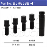 Tuner Bolts (Pack of 4 + Tool) BJR658B-4 - Nice Products | Universal Auto Spares