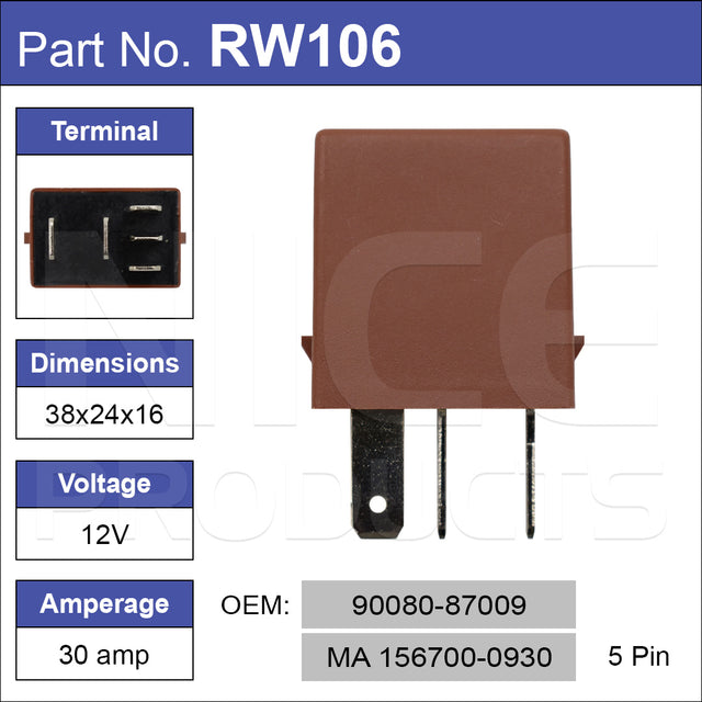 Relay RW106 - Nice Products | Universal Auto Spares