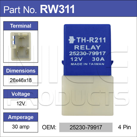 Relay RW311 - Nice Products | Universal Auto Spares