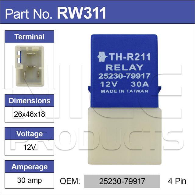 Relay RW311 - Nice Products | Universal Auto Spares