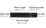 Wheel Stud Conversion 12x1.5 to 12x1.25 CX1512 - Nice Products | Universal Auto Spares