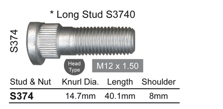 Wheel Stud S374 - Nice Products | Universal Auto Spares