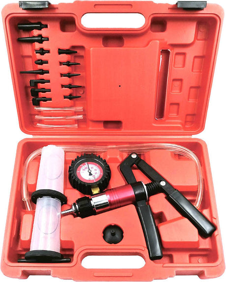22 Piece Hand Held Vacuum Pump & Brake Bleeder Kit - PKTool | Universal Auto Spares