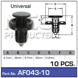 Fasteners Pkt 10 AF043-10 - Nice Products | Universal Auto Spares
