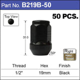 Black Nuts pk50 B219B-50 - Nice Products | Universal Auto Spares