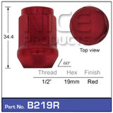 Red Nut B219R - Nice Products | Universal Auto Spares