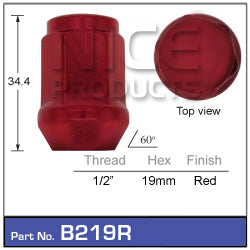 Red Nut B219R - Nice Products | Universal Auto Spares
