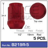 Red Nuts (pk5) B219R-5 - Nice Products | Universal Auto Spares