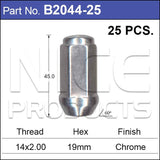 Chrome Nut Pk25 B2044-25 - Nice Products | Universal Auto Spares