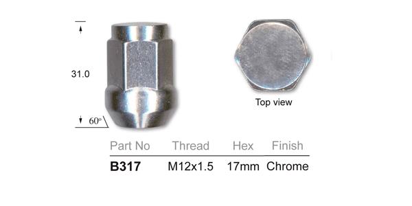 Chrome Wheel Nuts B317-100 - Nice Products | Universal Auto Spares