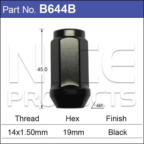 Wheel Nuts BLACK pk50 B644B-50 - Nice Products | Universal Auto Spares