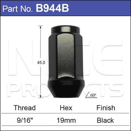 Wheel Nut BLACK Pkt 5 B944B-5 - Nice Products | Universal Auto Spares