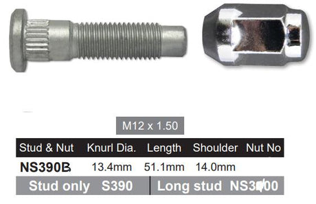 Wheel Stud & Nut NS390B - Nice Products | Universal Auto Spares