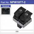VW Power Window Switch NPW1877-2 - Nice Products | Universal Auto Spares