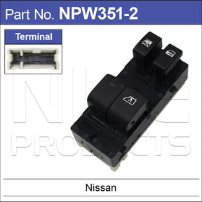Power Window Switch Navara 2 Windows NPW351-2 - Nice Products | Universal Auto Spares