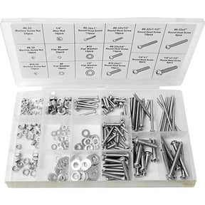 224 Piece Stainless Nut Bolt & Washer Kit Set - PKTool