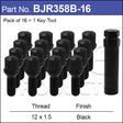 Tuner Bolts Black 16pcs BJR358B-16 - Nice Products | Universal Auto Spares