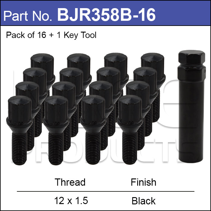 Tuner Bolts Black 16pcs BJR358B-16 - Nice Products | Universal Auto Spares