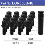 Tuner Bolts Black 16pcs BJR358B-16 - Nice Products | Universal Auto Spares