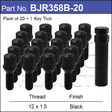 Tuner Bolts Black pk20 BJR358B-20 - Nice Products | Universal Auto Spares