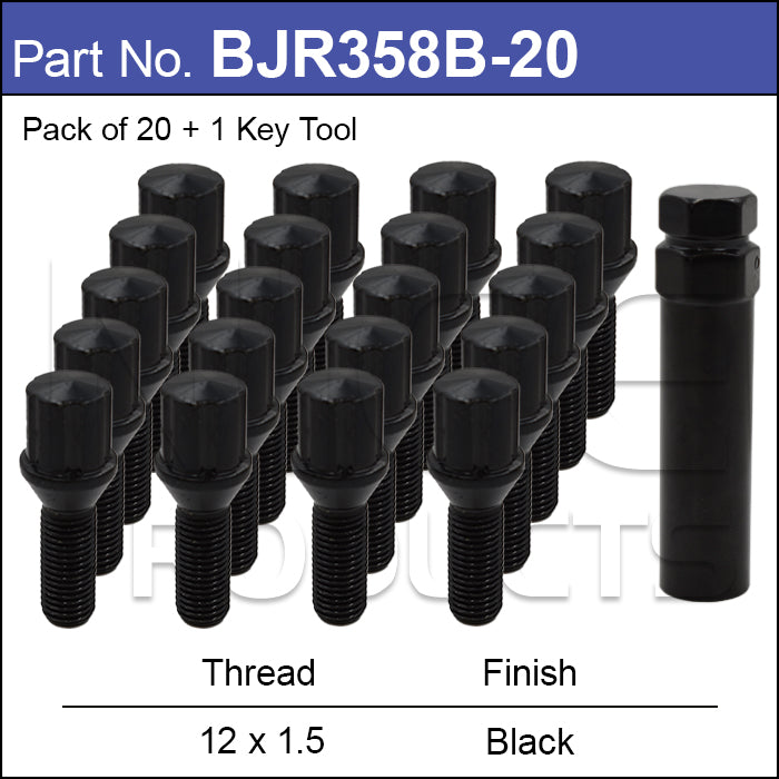 Tuner Bolts Black pk20 BJR358B-20 - Nice Products | Universal Auto Spares