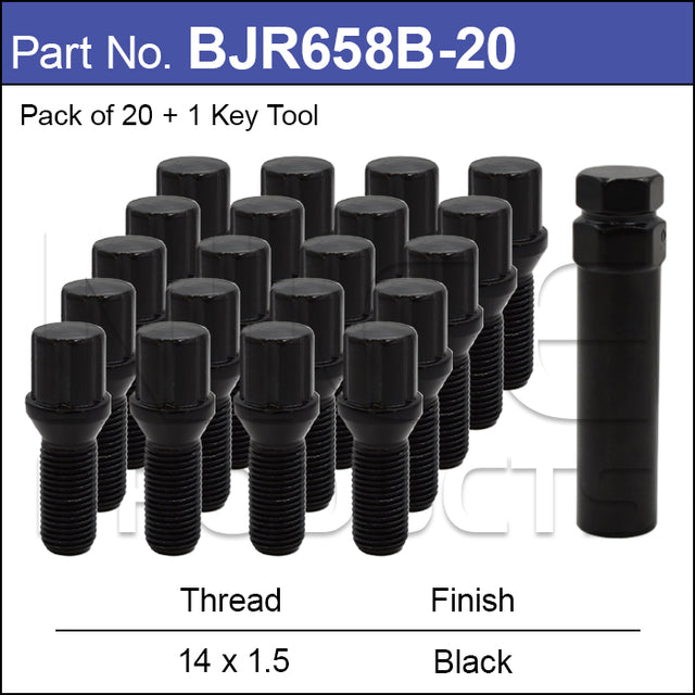 Tuner Bolts Black pk20 BJR658B-20 - Nice Products | Universal Auto Spares