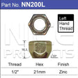 Wheel Nuts 1/2 Left pk5 NN200L-5 - Nice Products | Universal Auto Spares