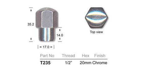 Wheel Nuts pk100 T235-100 - Nice Products | Universal Auto Spares