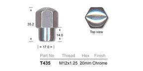 Wheel Nuts pk4 T435-4 - Nice Products | Universal Auto Spares