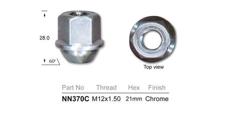 Wheel Nuts pk50 NN370C-50 - Nice Products | Universal Auto Spares