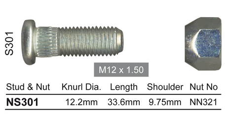 Stud & Nut NS301 - Nice Products | Universal Auto Spares