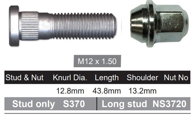 Wheel Stud & Nut NS370E - Nice Products | Universal Auto Spares