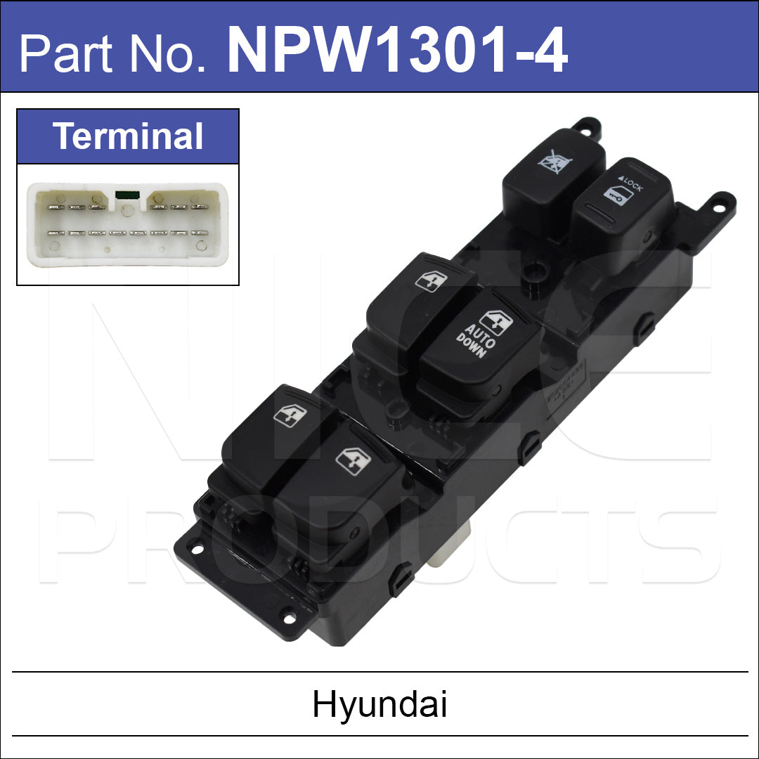 Hyundai Accent 4 Door Power Window Switch NPW1301-4 - Nice Products | Universal Auto Spares