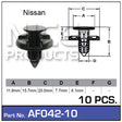 Fasteners Pkt 10 AF042-10 - Nice Products | Universal Auto Spares