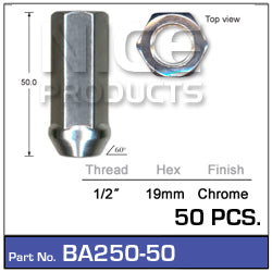 Chrome Nuts pk50 BA250-50 - Nice Products | Universal Auto Spares