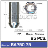 Chrome Nuts (25) BA250-25 - Nice Products | Universal Auto Spares