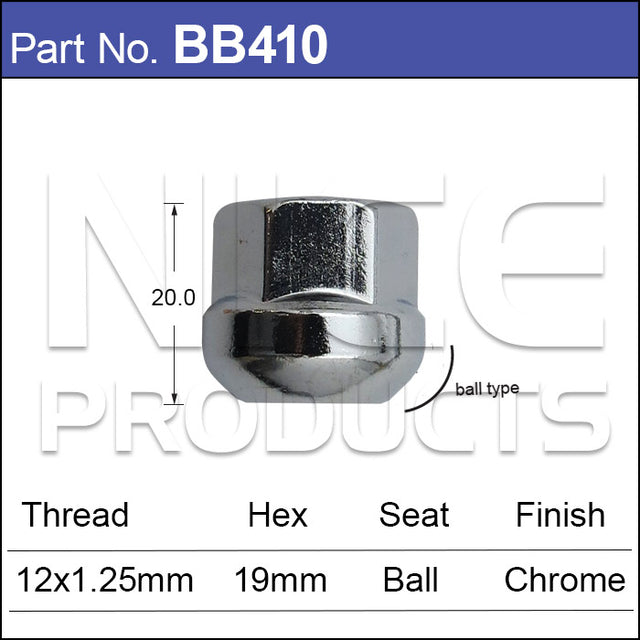 Ball Seat Wheel Nut BB410 - Nice Products | Universal Auto Spares