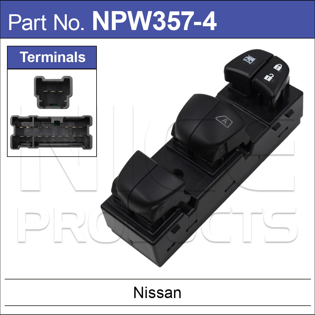 Power Window Switch Nissan NPW357-4 - Nice Products | Universal Auto Spares
