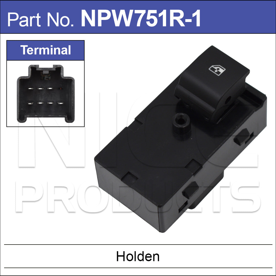Rear Window switch NPW751R-1 - Nice Products | Universal Auto Spares