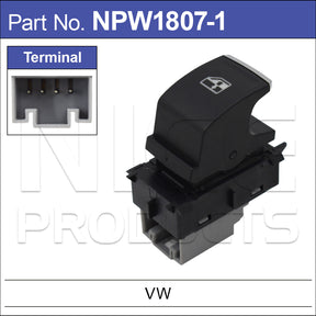 Single Power Window Switch NPW1807-1 - Nice Products | Universal Auto Spares