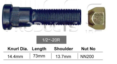 Wheel Stud & Nut NS2290 - Nice Products | Universal Auto Spares