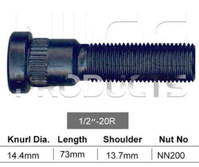 Long Stud 1/2 73mm Long S2290 - Nice Products | Universal Auto Spares