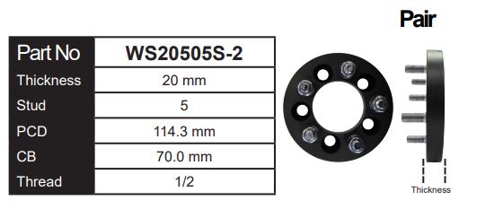 Wheel Spacers (Pair) WS20505S-2 - Nice Products | Universal Auto Spares