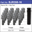 Wheel Bolts pk16 + Tool BJR358-16 - Nice Products | Universal Auto Spares