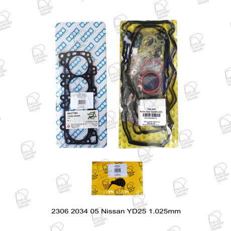 Gasket Kit Nissan YD25 T = 1.025mm (H/G- H/S- H/B) 2306203405 - Kiwi Cylinder Heads
