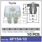 Fasteners Pkt 10 AF154-10 - Nice Products | Universal Auto Spares